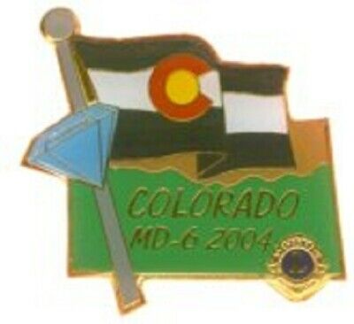 Lions Club Pins - Colorado 2004 State Flag Blue Diamond