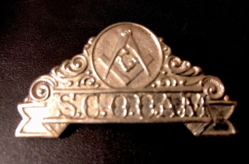 Vintage Masonic Mason S.C.O.U.A.M Metal Silver Tone Pin