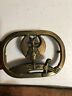 Baron Brass Buckle Shriners 1980 and leather belt size 32-36