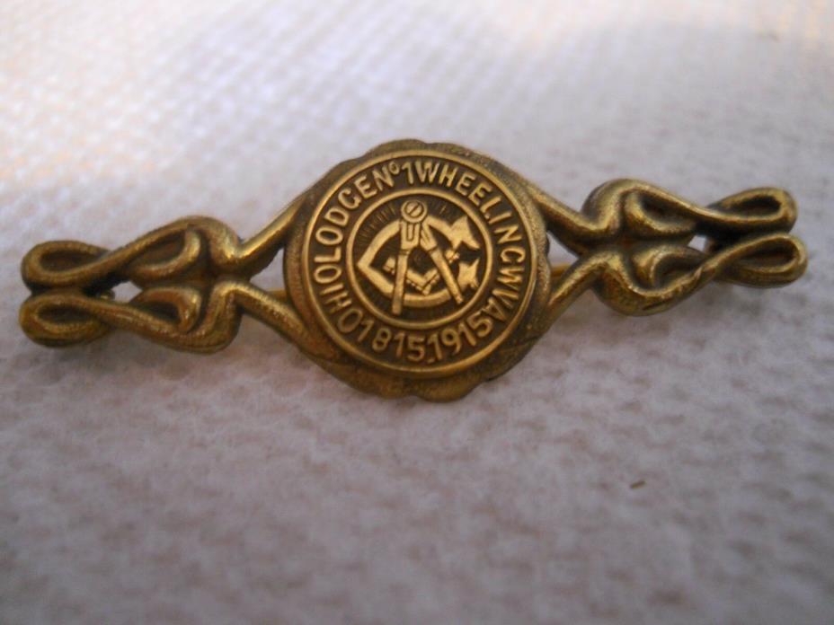 1915 Masonic Lodge Pin  OHIO LODGE No.1 WHEELING WEST VIRGINIA  1815-1915