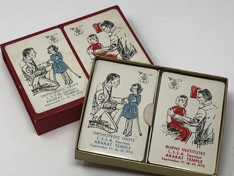 Vintage Shriners Playing Cards Ararat Temple 1970 Two Sealed Decks CSSA NOS