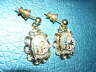 EARRINGS Gold? Daughters of REBEKAH Odd Fellows Ladies NEW scalloped vintage!