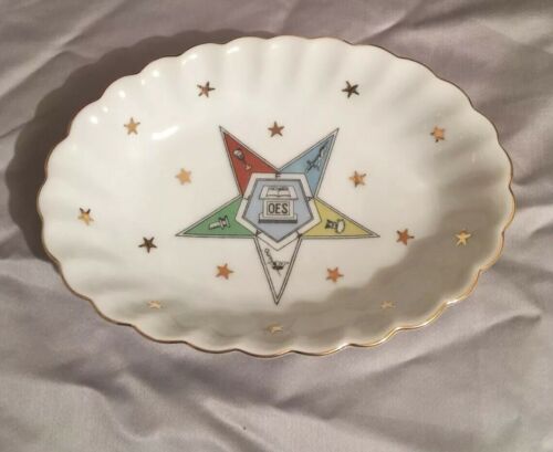 VIntage OES Lefton Dish 2514 Order of the Eastern Star Masonic Dish