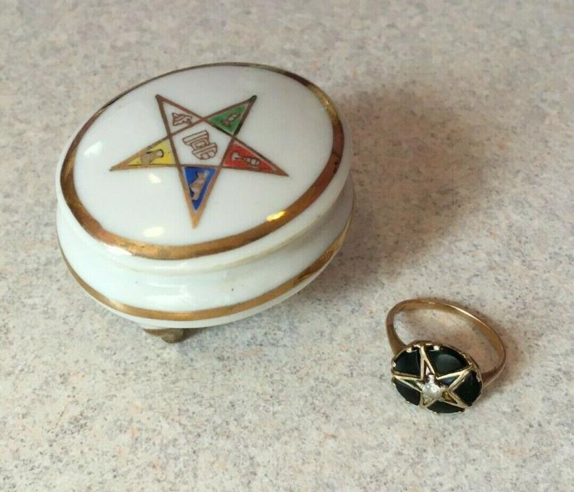 Vintage 14k Gold Eastern Star Masonic Ring 3 Gram Total About Size 7 Trinket Box