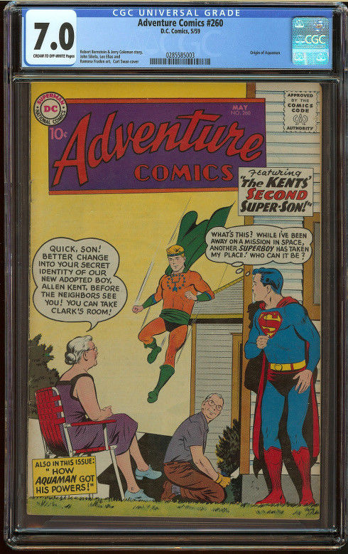 Adventure Comics #260 CGC 7.0 C/OW Pgs Origin & First SA appear Aquaman Nice KEY