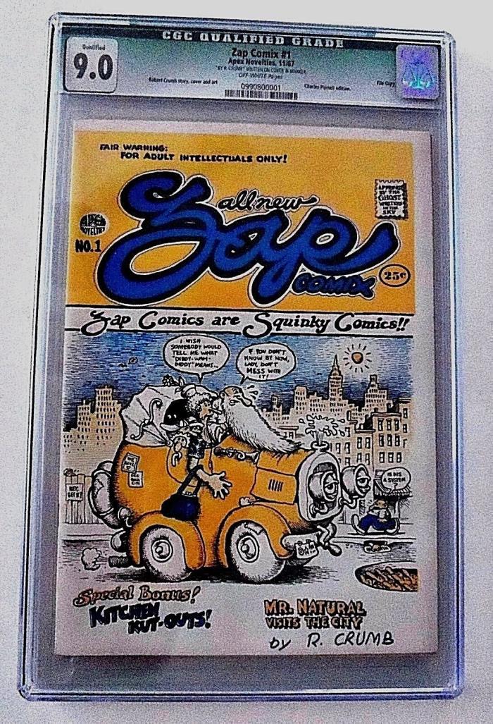 ZAP  #1,FIRST PRINT (PLYMELL), 25 cent cover~CGC 9.0~FILE COPY,Provenance,SCARCE