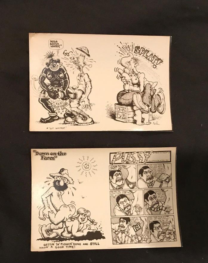 2 lot Vintage ZAP MINI COMIC card book ROBERT CRUMB Crank Collingwood 1960's