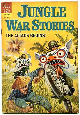 Jungle War Stories #10 1965- Motorcycle cover- Dell Silver Age FN