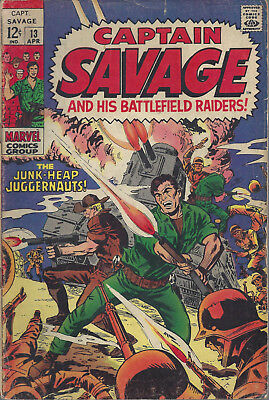 Captain Savage & His Battlefield Raiders  #13 VG+  Silver Age  April 1969