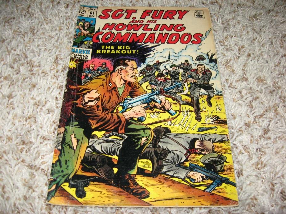 Sgt. Fury #61 (Marvel, 1968) – Howling Commandos! – Nick Fury! – VG/FN