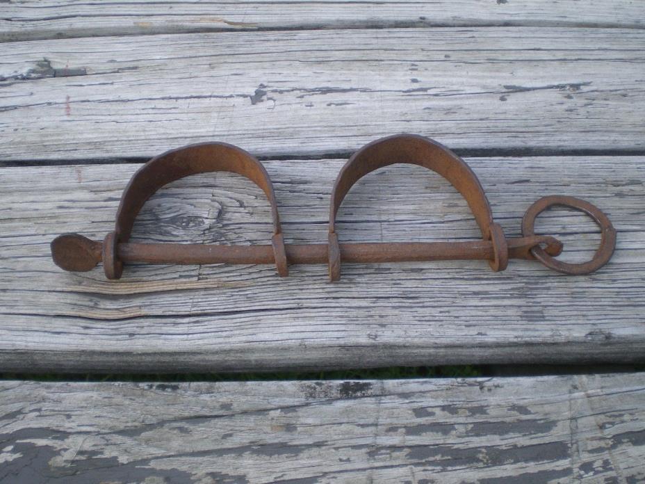 Authentic Antique 19th Century  Iron Slave Leg Shackles ; The Middle Passage;