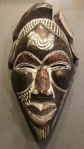 Antique Hand Carved Wood Mask African