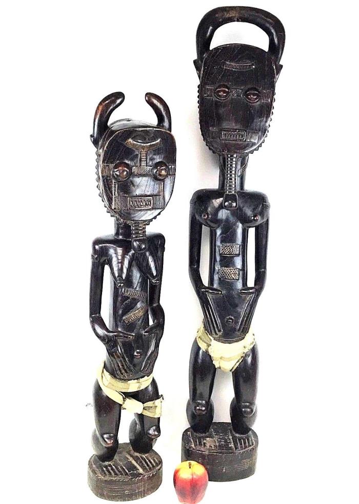 Pair of Large African Hardwood Pair of Baule Figures 39