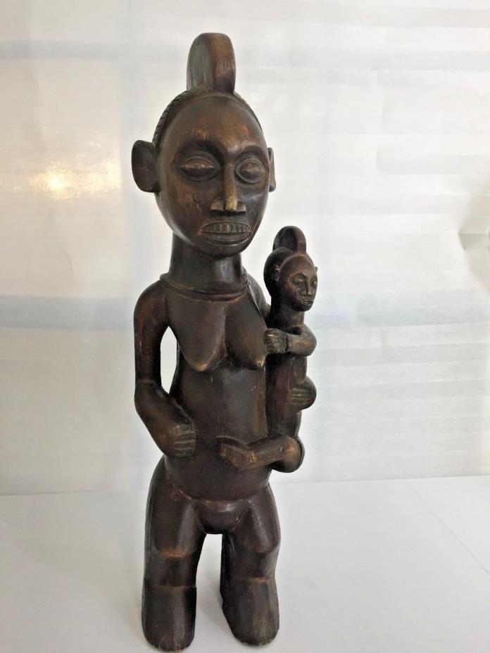 African Tribal Art Maternity Wood Statue Congo 22