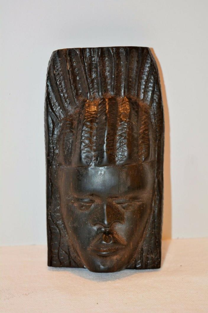 VTG Hand Carved Tribal African Figurine  Wall Hanging  Mask