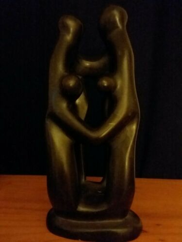 Hand Carved Stone Embracing Couple Figurine Art Sculpture,Hand Crafted in Kenya.