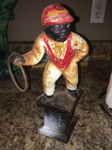 RARE Antique Cast Iron Statue Black Americana