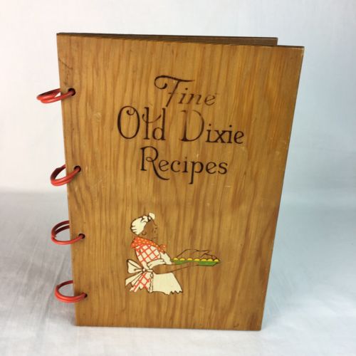 Fine Old Dixie Recipes Cookbook 1939 Black Americana Wooden Cover