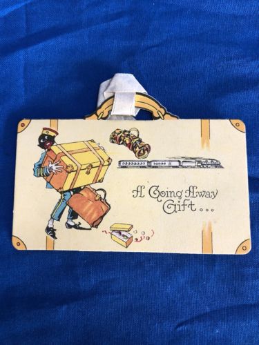Vintage 1920s 30s African American  bell Boy Gift Tag