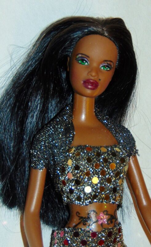 OOAK BARBIE Repaint PLATFORM HEELS African American
