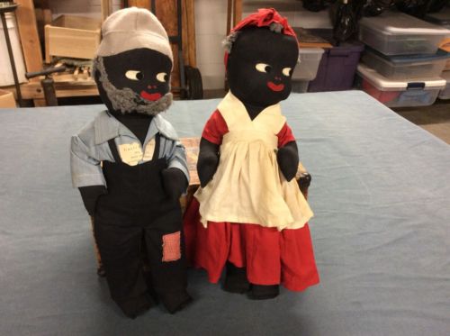 Black Americana Uncle Remus & Aunt Tempy ~ Folk Art Rag Doll ~ Vintage ~ 40's?