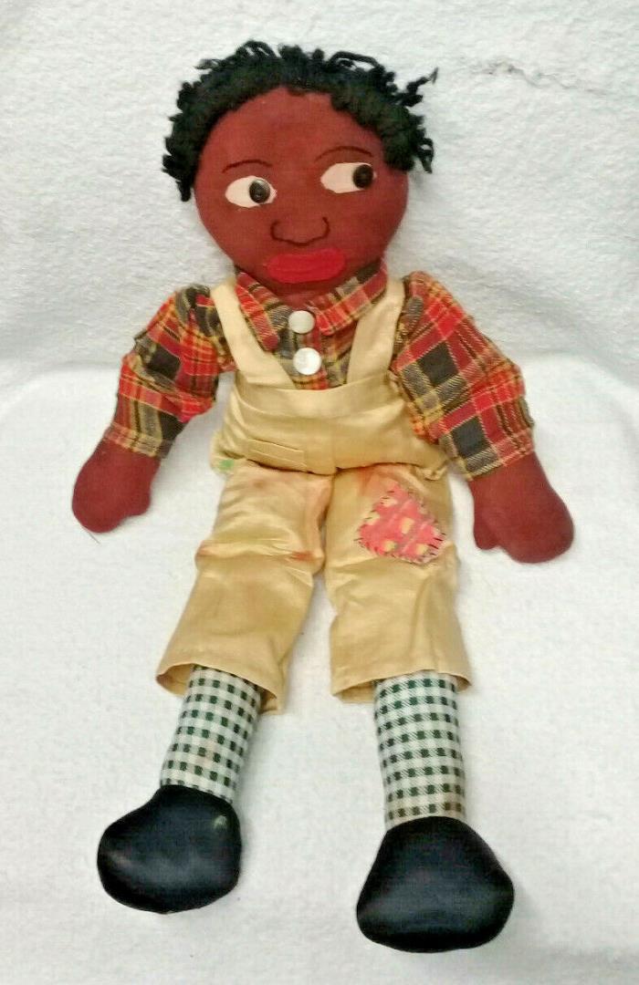Vintage Black Americana Boy Rag Doll 21