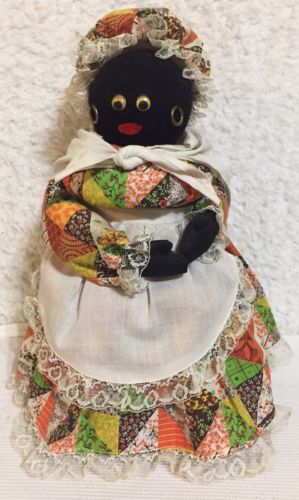 Vintage Handmade African American Primitive Folk Art Jar Sock Doll Mammy