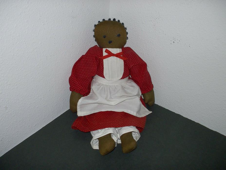 Vintage Handmade Cloth African American Doll