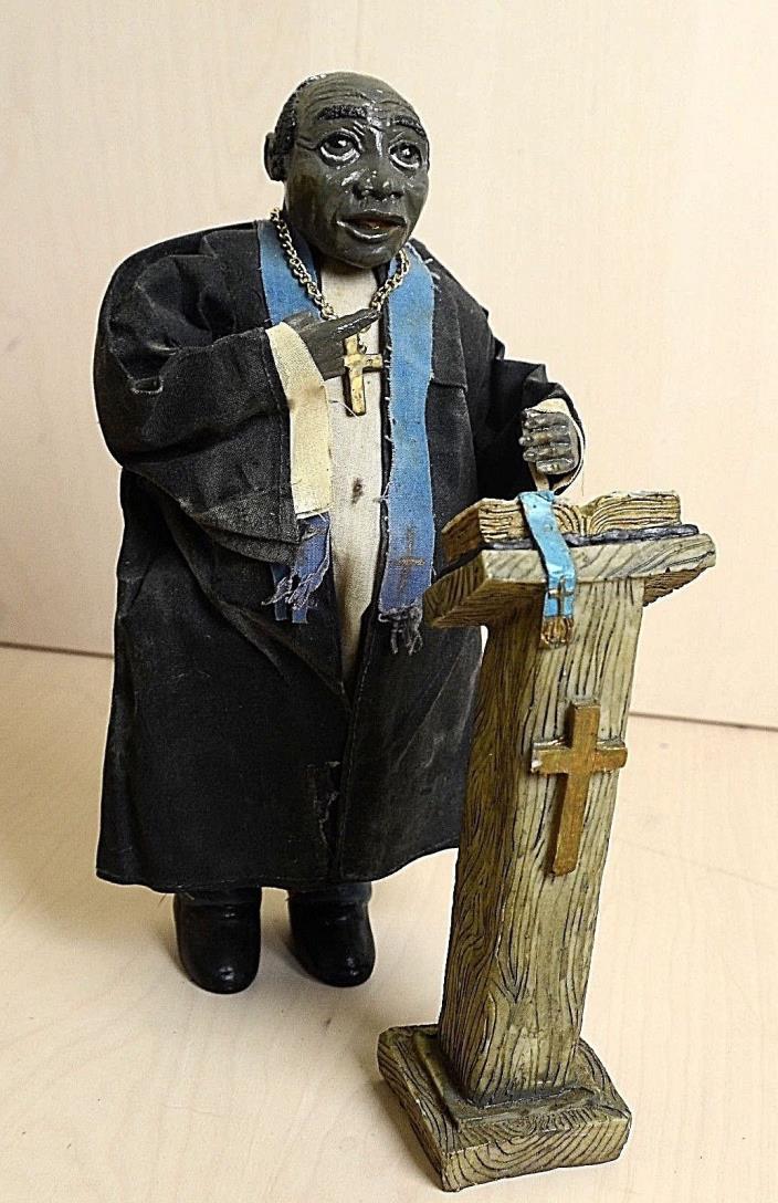 AFRICAN AMERICAN BLACK YOUNG PREACHER PASTOR MINISTER STATUE FIGURINE