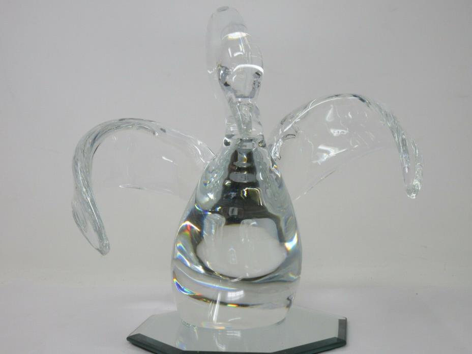 Steuben. Water Bird. Wings Outstretched. 8.5 by 19. Good Condition.