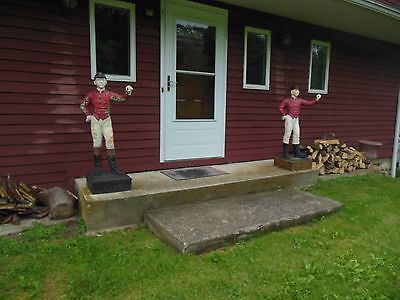 antique lawn jockeys,two,each one is signed by the foundry