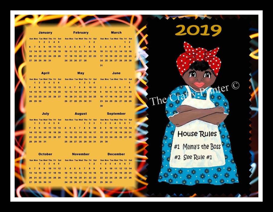 2019 CALENDAR MAGNET  - MAMMY - 