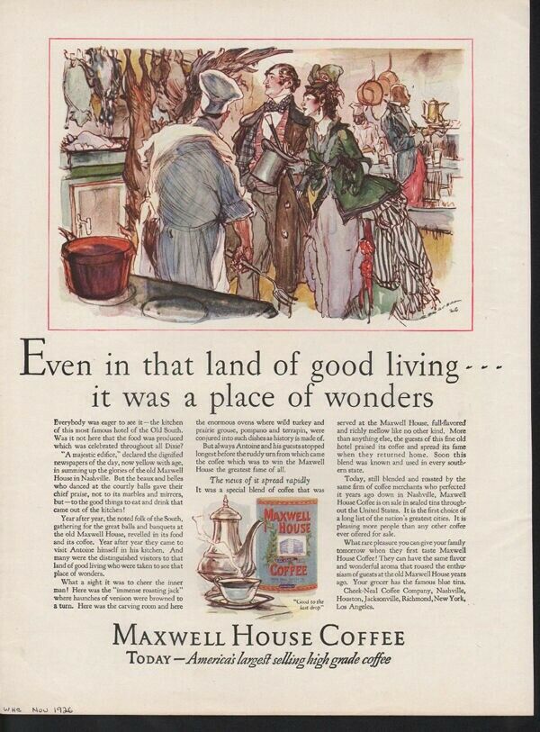 1926 MAXWELL HOUSE COFFEE DIXIE KITCHEN BLACK AMERICANA12730