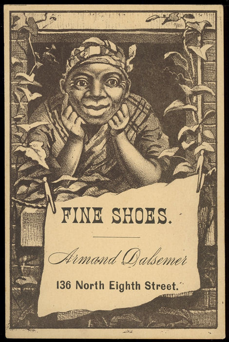 Vintage Armand Dalsemer Fine Shoes Mammy Black Americana Trade Card Philadelphia