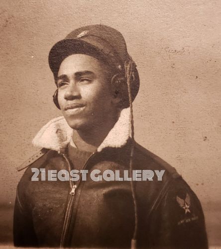 VINTAGE AFRICAN AMERICAN BLACK WW2 1944 TUSKEGEE AIRMAN? USAAF AAF HEADSET PHOTO