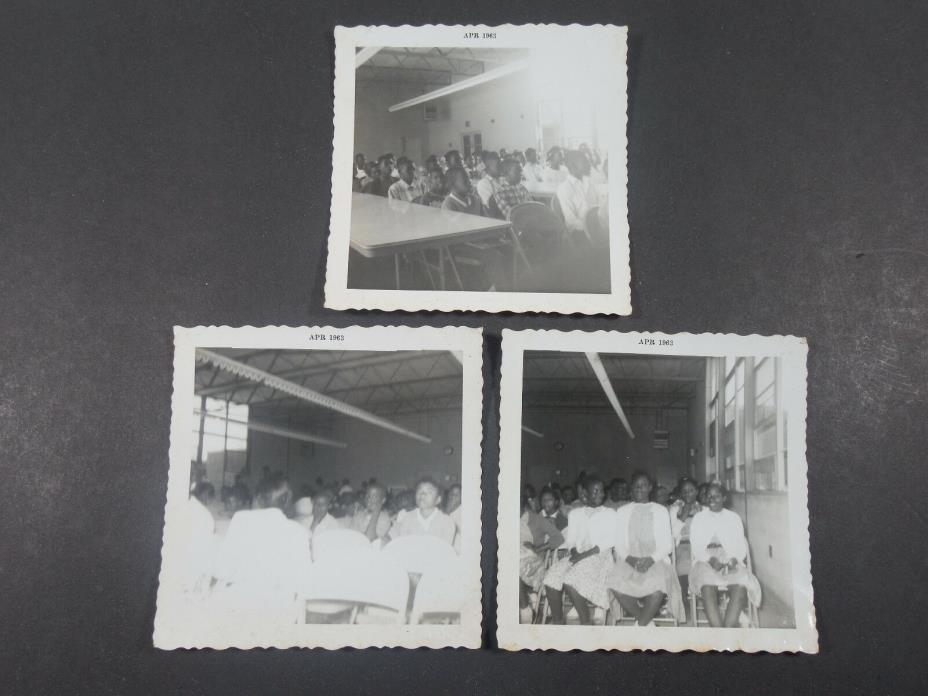 VINTAGE LOT 3 AFRICAN AMERICAN BLACK SCHOOL CHILDREN PHOTOS 1963 BLACK AMERICANA