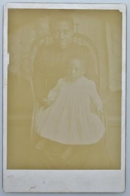 RARE BLACK LADY & BABY CABINET CARD PHOTO ID'D WILLIAM HENRY TAPP JR AMERICANA