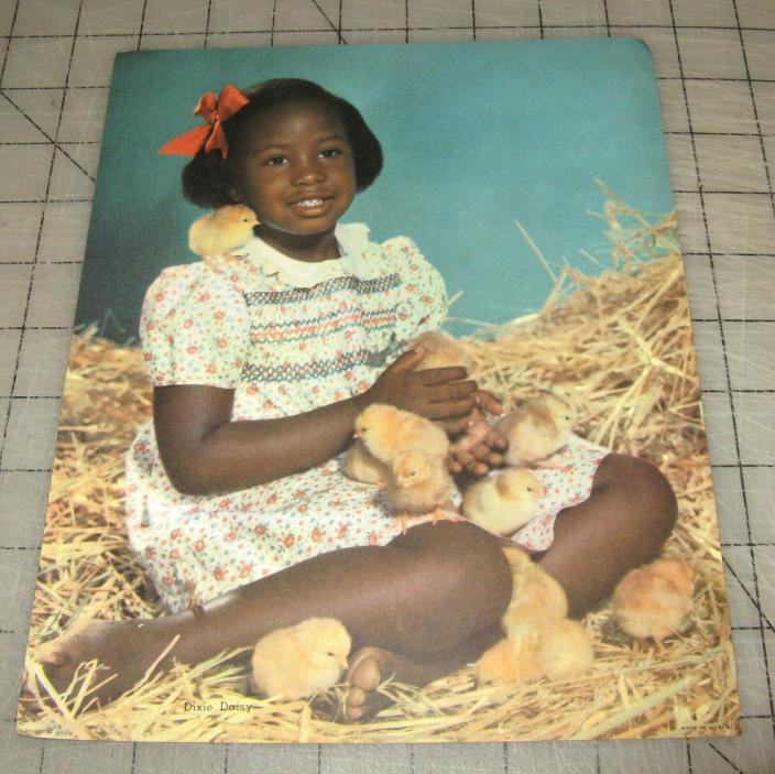 Pretty African-American Girl with Baby Chicks Calendar Print 