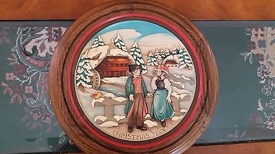 Anri wood carved plate - Christmas 1974 No. 1920 Christmas in the Black Forest