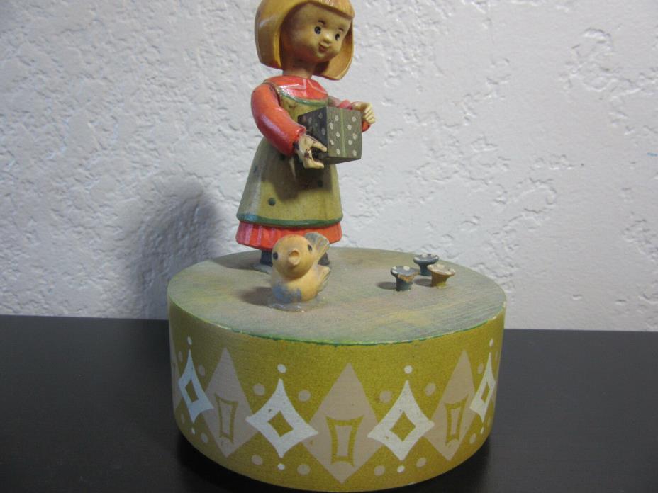 Vintage ANRI Spinning Music Box  Plays Tie A Yellow Ribbon made in Italy