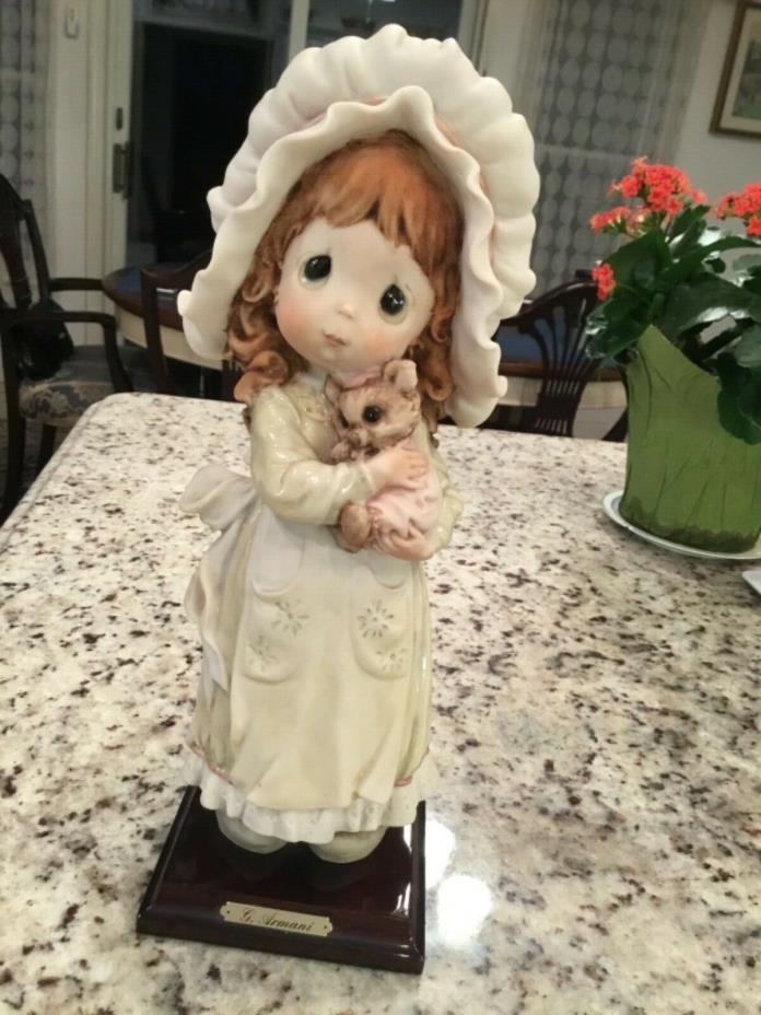 GUISEPPE ARMANI SLEEPING TIME THE GIRL HOLDING HER TEDDY BEAR FIGURINE LARGE