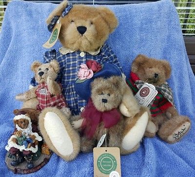 4 BOYDS BEARS DOLLS & MUSIC BOX ALL W/TAGS, COURTNEY, YVETTE, JEFFREY T & MORE