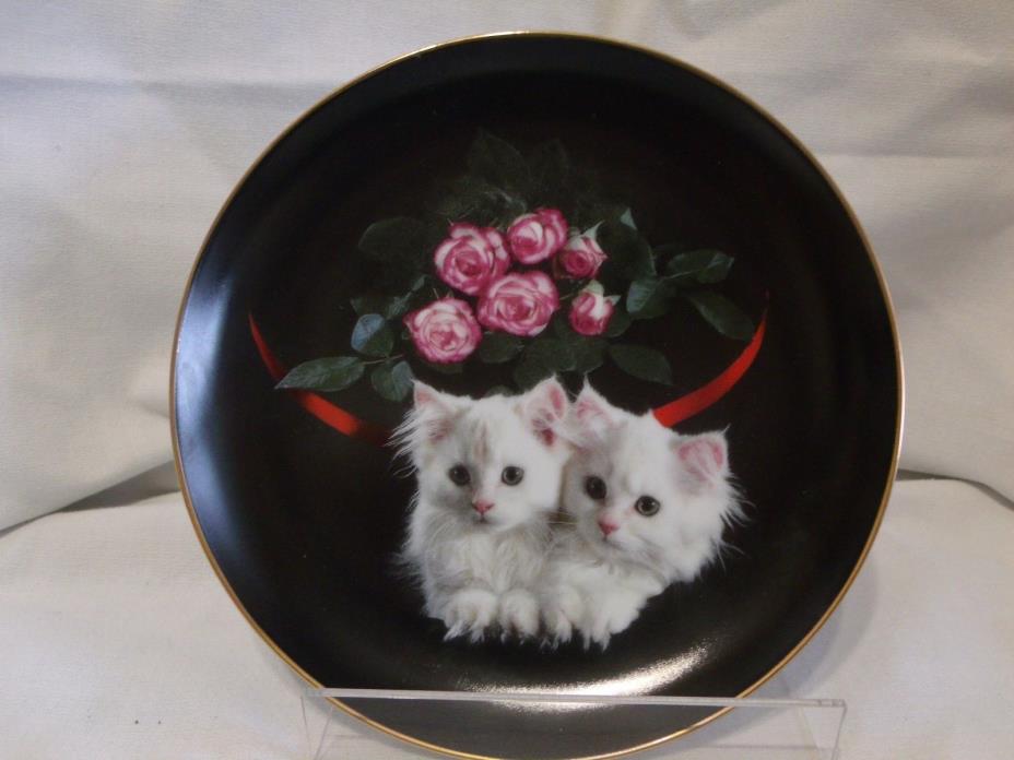 Cat Plate Peekaboo by Richard Stacks Coming up Roses Danbury Mint