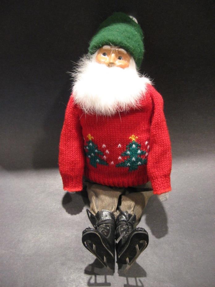 Buyers Choice Ice Skate Santa Doll Christmas Ornament Holiday Decoration 1993