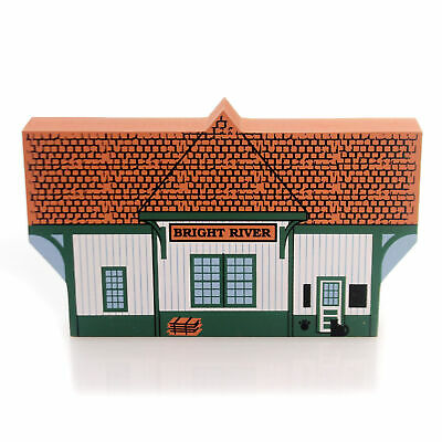 Cats Meow Village BRIGHT RIVER STATION 1997 Wood Green Gable Series Last 1 7-2