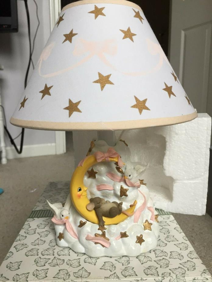 Charming Tails by Fitz & Floyd Pink Moon & Stars Lamp Item 93/616