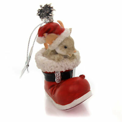 Charming Tails TELL SANTA IT'S SHOE TIME Polyresin 25th Anniversary 130449