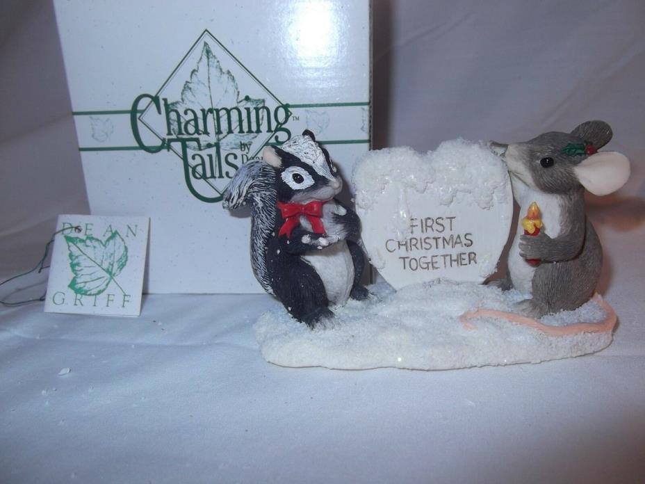 “You Melted My Heart” Charming Tails mouse & skunk figurine NIB
