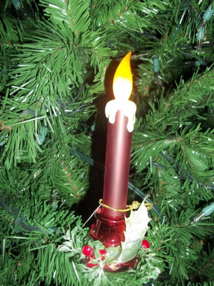 Light Up Candle Stick Clip On Ornament