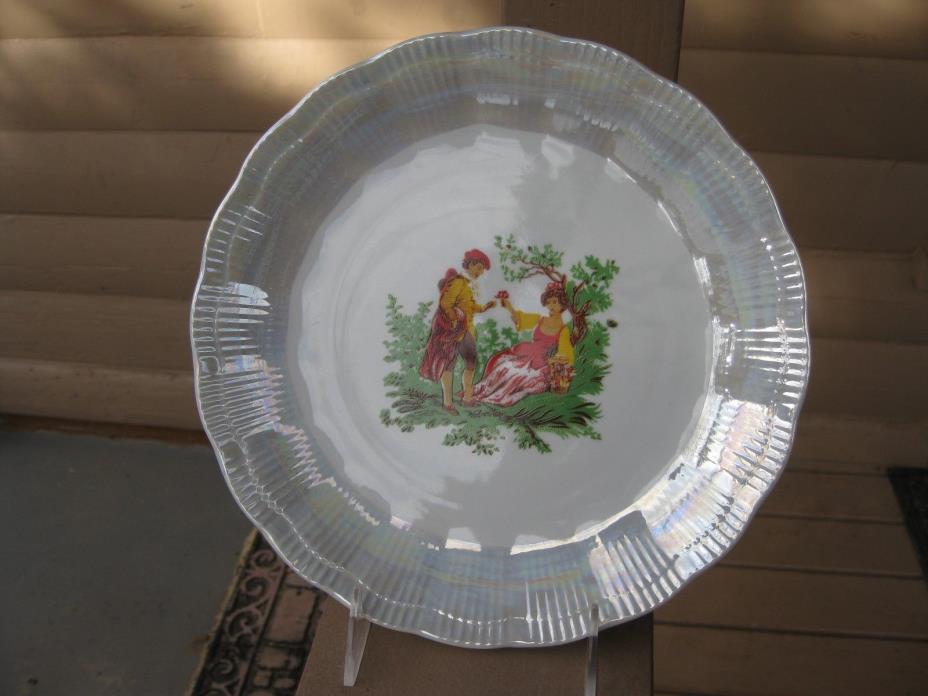 Vintage Walbrzych Porcelain Plate w/ Mother of Pearl Appearance 